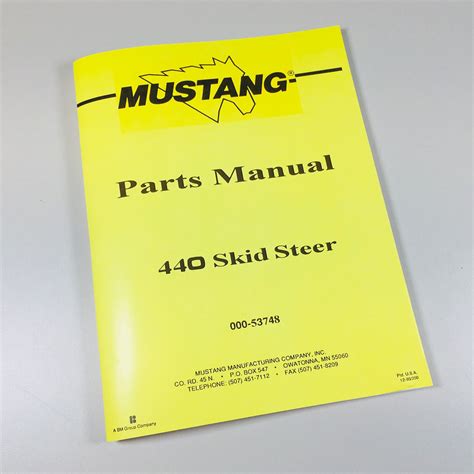 49 shipping Mustang 940 Skidsteer Parts Manual 15. . Mustang 440 skid steer parts